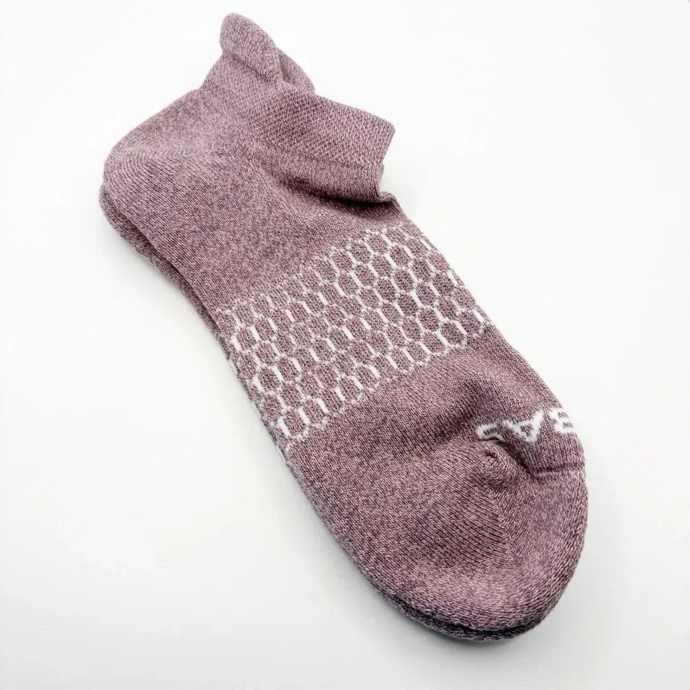 Bombas Solid Honeycomb Ankle Socks Purple 1 Pair Women Medium